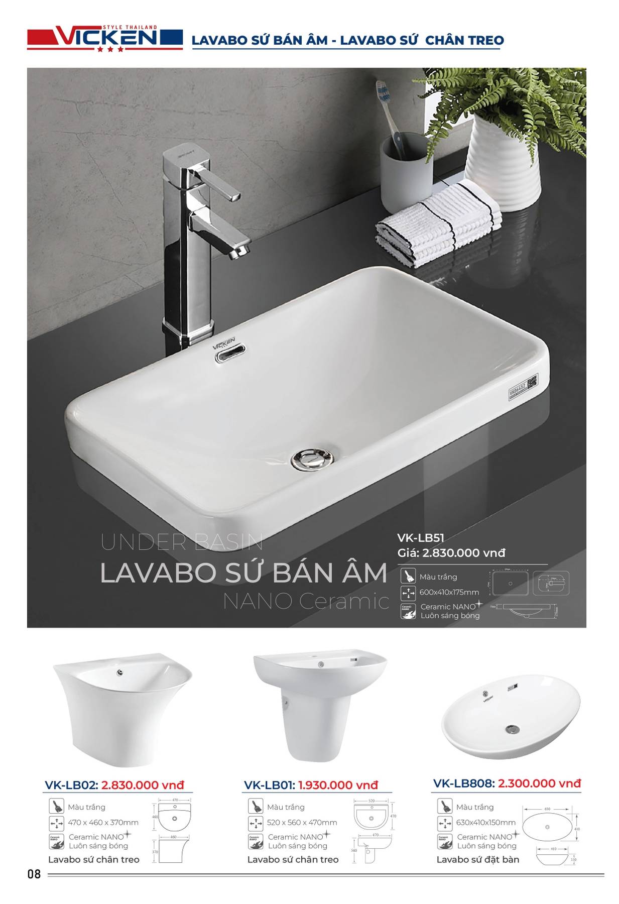 Catalogue và Bảng giá Thiết bị vệ sinh VICKEN 2025 /Page 8